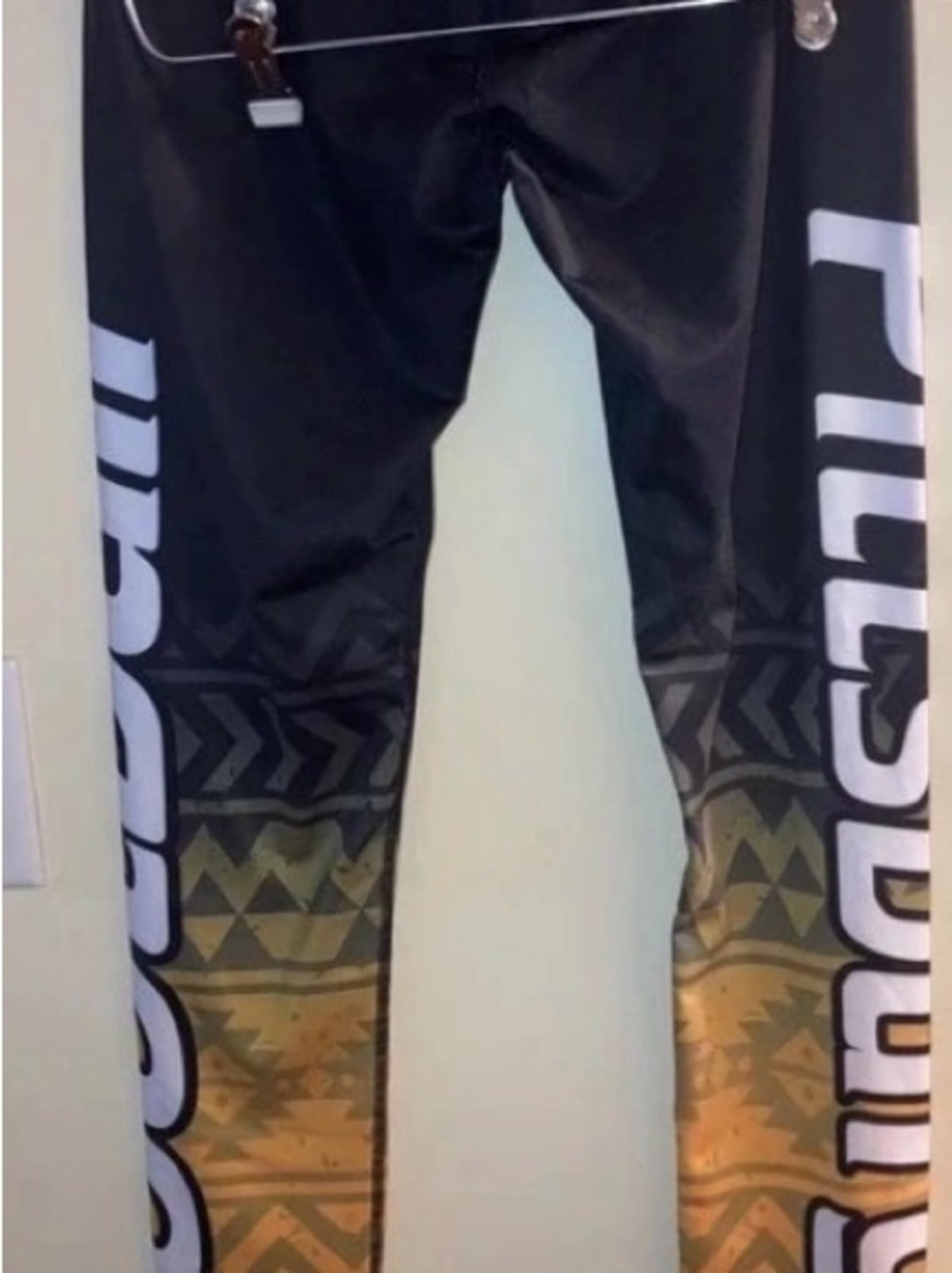 Black and Gold Patterned Performance Leggings